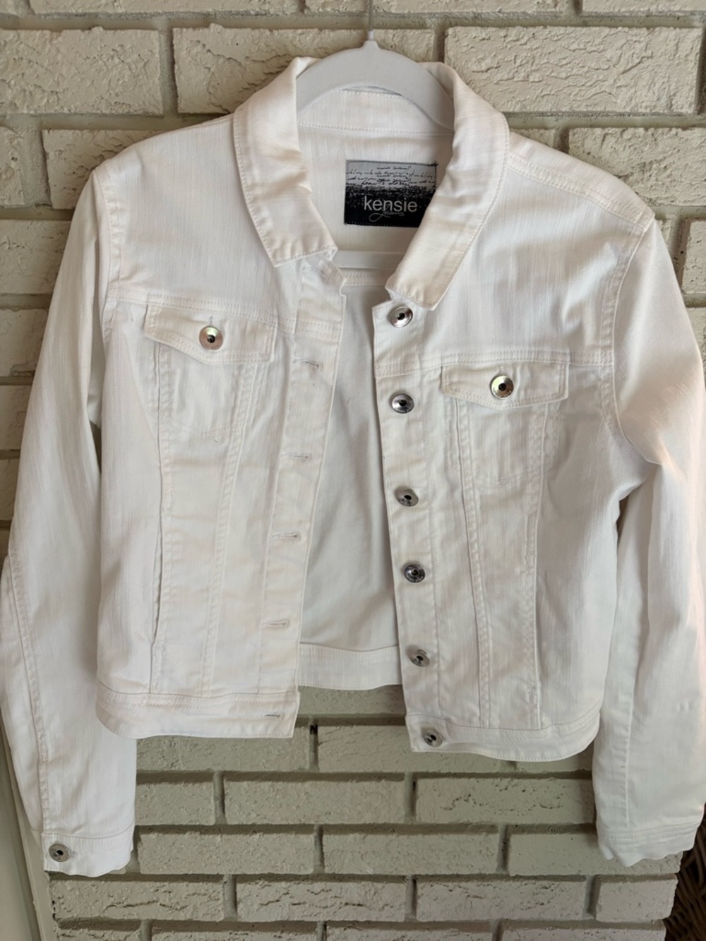 Kenzie Jeans Classic Jean Jacket White Size S